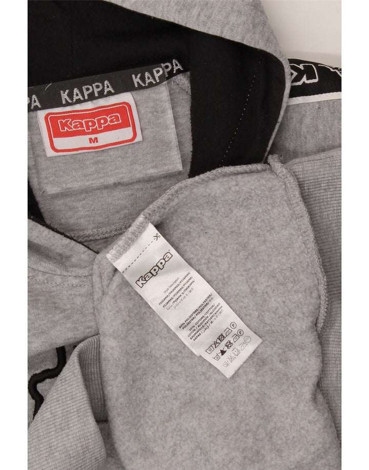 KAPPA Mens Graphic Hoodie Jumper Medium Grey Polyester Vintage Kappa and Second-Hand Kappa from Messina Hembry 