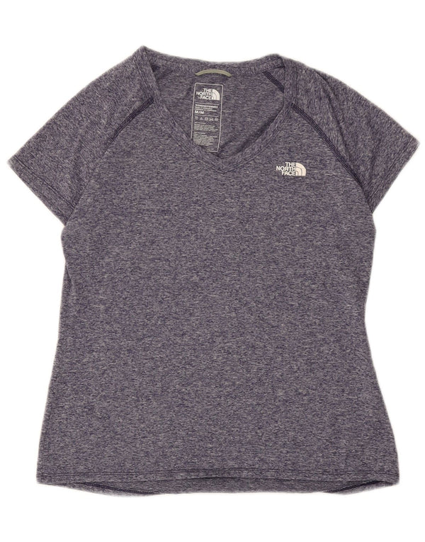 The North Face T-Shirt Femme Top UK 12 Medium Bleu Marine Moucheté Polyester