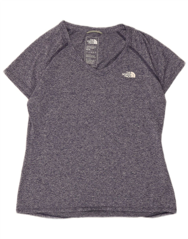 The North Face T-Shirt Femme Top UK 12 Medium Bleu Marine Moucheté Polyester