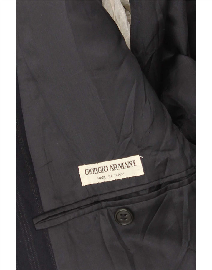 Giorgio Armani Veste blazer pour homme UK 38 Bleu marine moyen à fines rayures