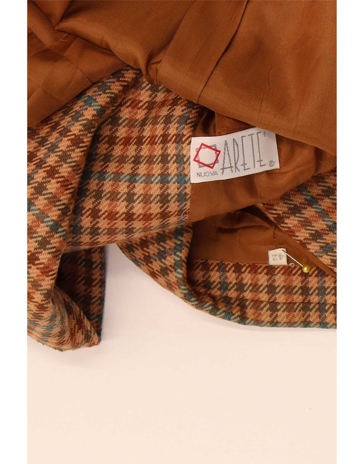 Veste Blazer Double Boutonnage Femme Vintage IT 42 Pied De Poule Brun Moyen