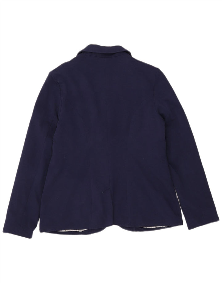 Laura Ashley Veste blazer à 1 bouton pour femme UK 14 Large Bleu marine en coton