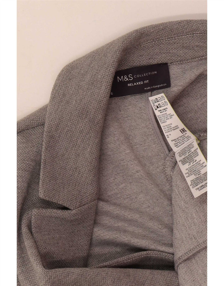 Marks & Spencer Veste blazer coupe décontractée pour femme UK 6 XS Gris Polyester