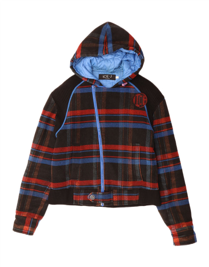 Iceberg Veste Bomber À Capuche Homme IT 52 XL Noir Carreaux Polyester