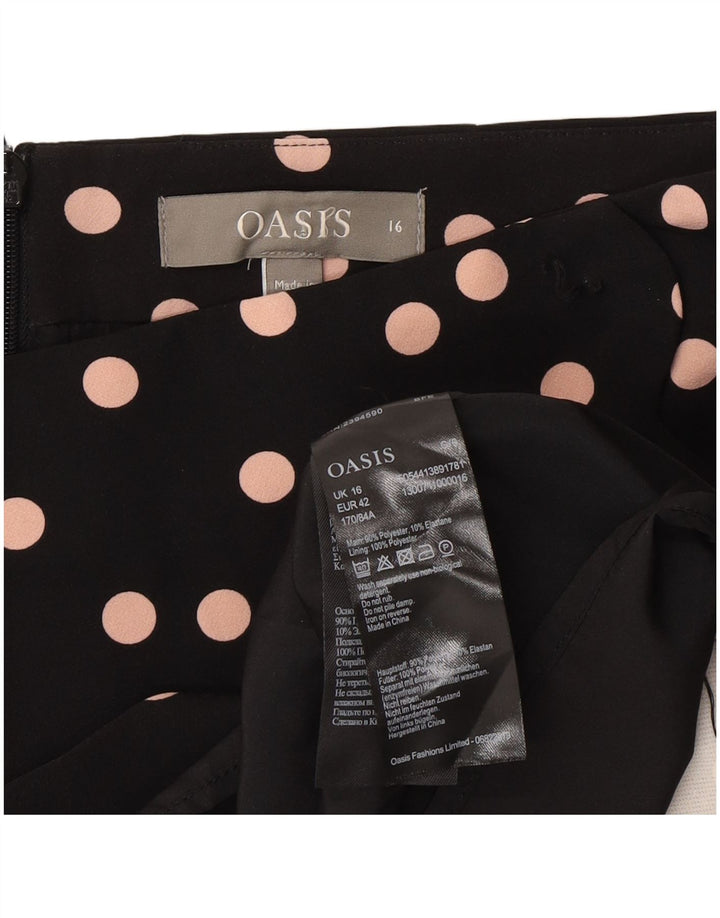 Oasis Mini-jupe femme UK 16 Large W34 Noir à pois Polyester