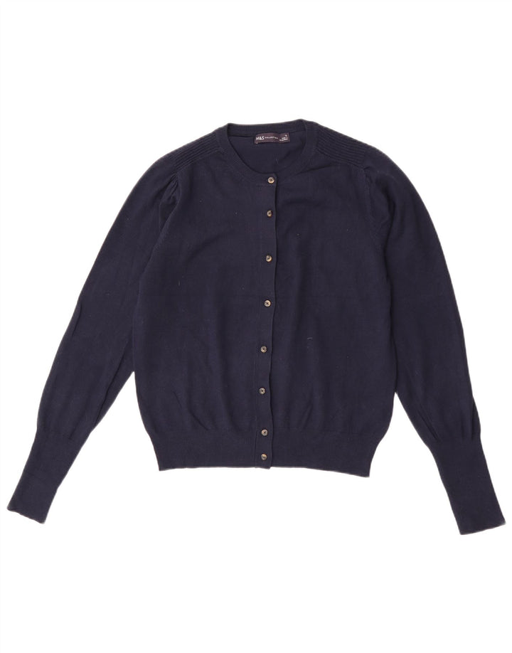 Marks & Spencer Cardigan pour femme en viscose bleu marine moyen UK 12