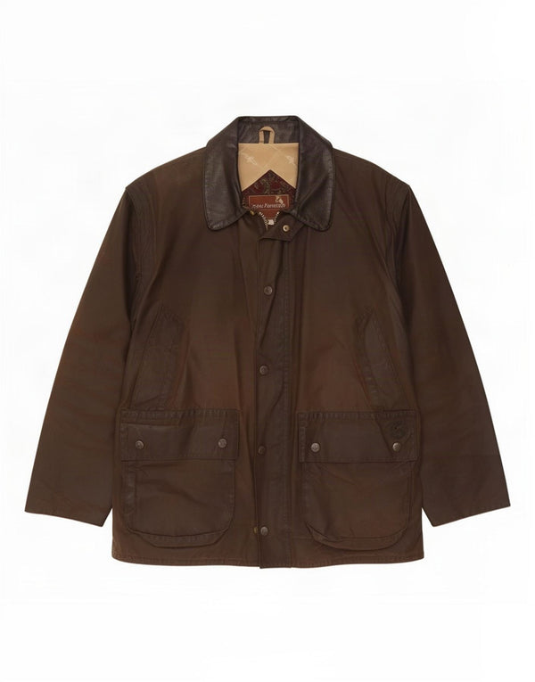John Partridge Veste en coton ciré pour homme UK 40 Large Marron