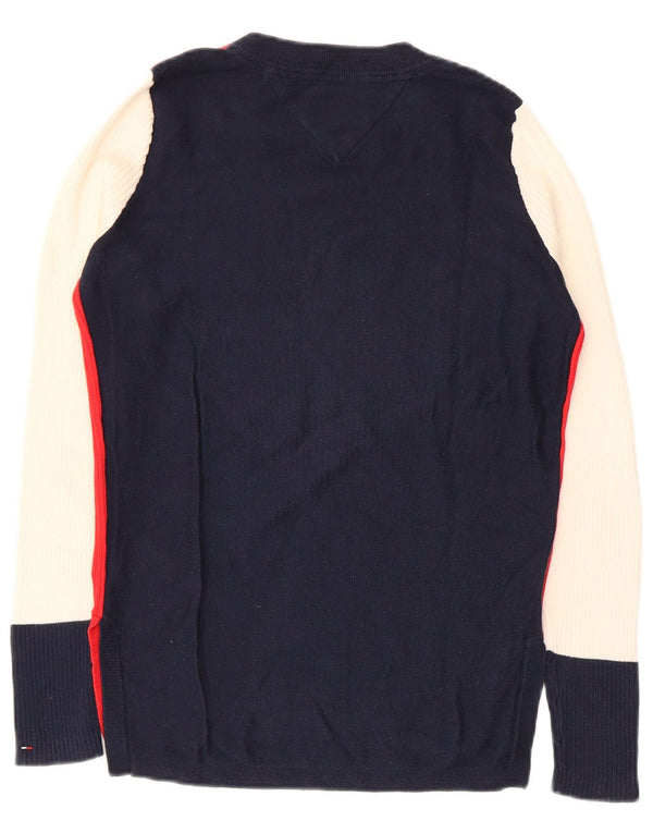 Tommy Hilfiger Pull col bateau pour femme UK 10 Petit colorblock rouge