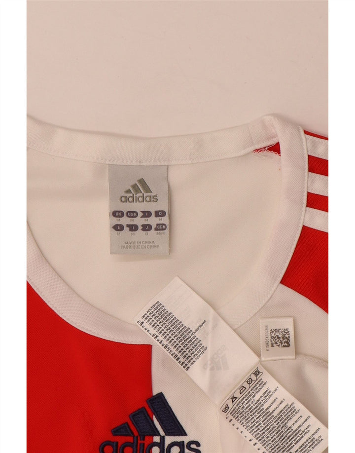Adidas Homme Climalite Graphic T-Shirt Top Rouge Moyen Polyester Colorblock