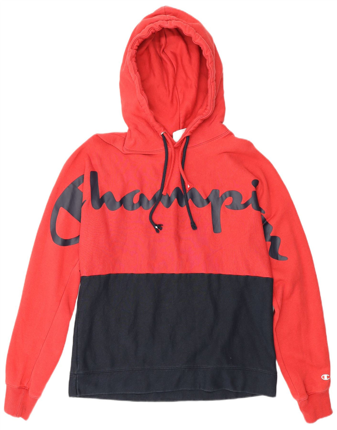 CHAMPION Pull à capuche graphique pour femme UK 16 Grand colorblock rouge