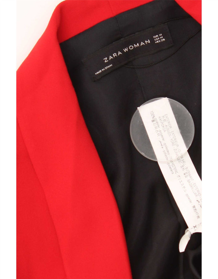 Zara Femme Blazer Veste UK 14 Moyen Rouge Polyester Classique