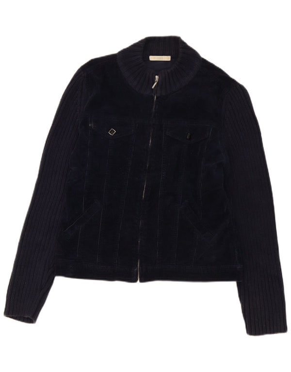 Marks & Spencer Veste en velours côtelé pour femme UK 16 Large Bleu Marine Coton
