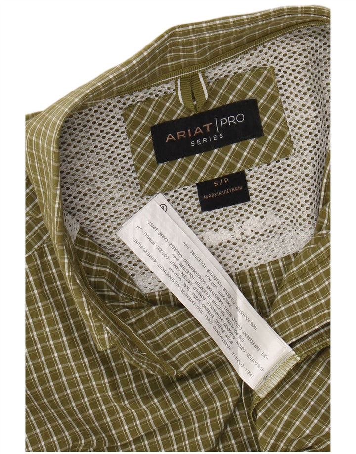 Ariat Chemise Homme Petit Carreau Vert Coton