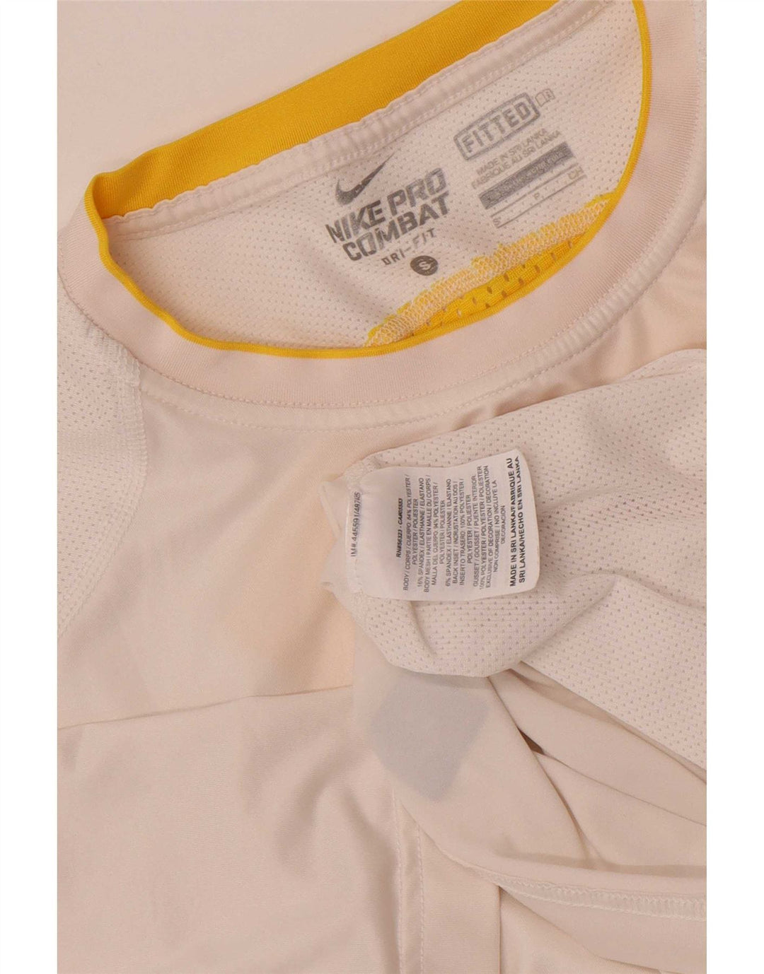 Nike Hommes Dri Fit T-Shirt Haut Petit Blanc Colorblock Polyester