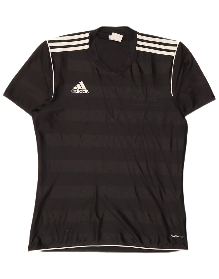 ADIDAS Hommes Climalite Graphic T-Shirt Haut Petit Noir Rayé Polyester