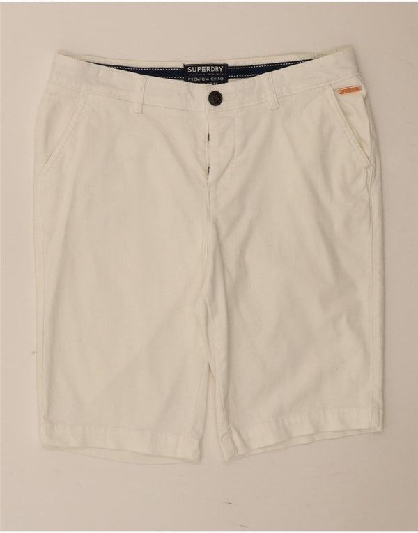Superdry Short chino régulier pour femme UK 10 Small W30 Blanc