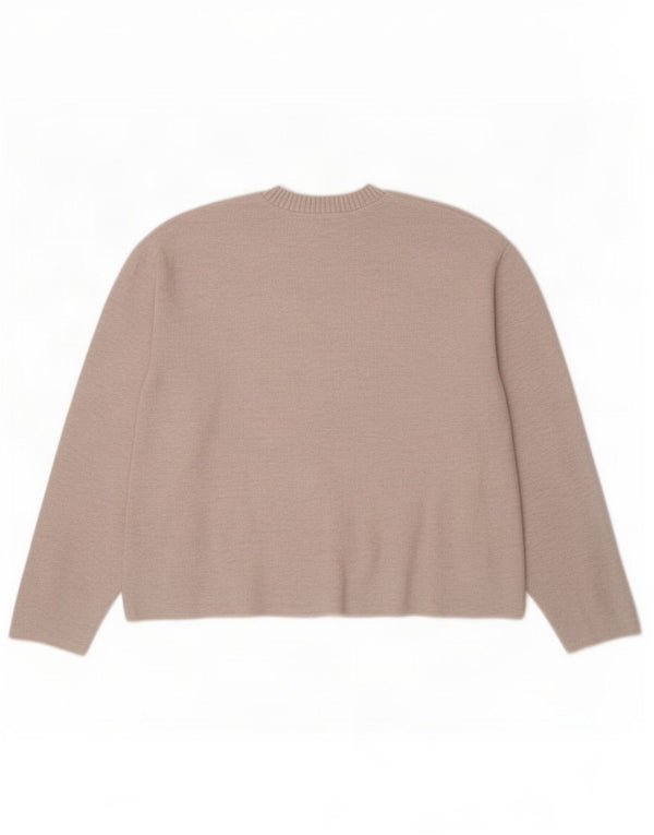 Zara Femme Chemisier Top UK 14 Polyester Beige Moyen