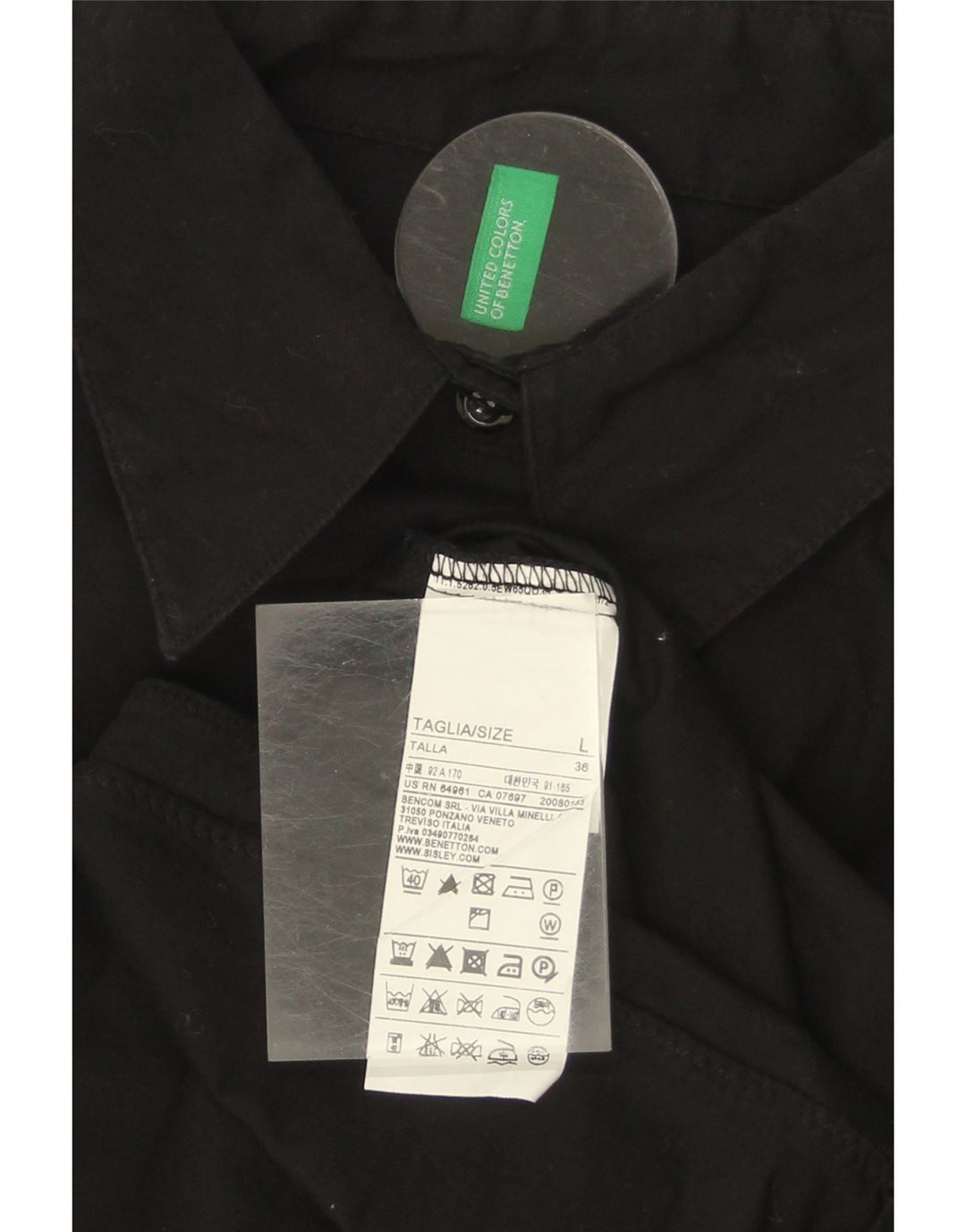 BENETTON Womens Bodysuit UK 14 Large Black Cotton Vintage Benetton and Second-Hand Benetton from Messina Hembry 