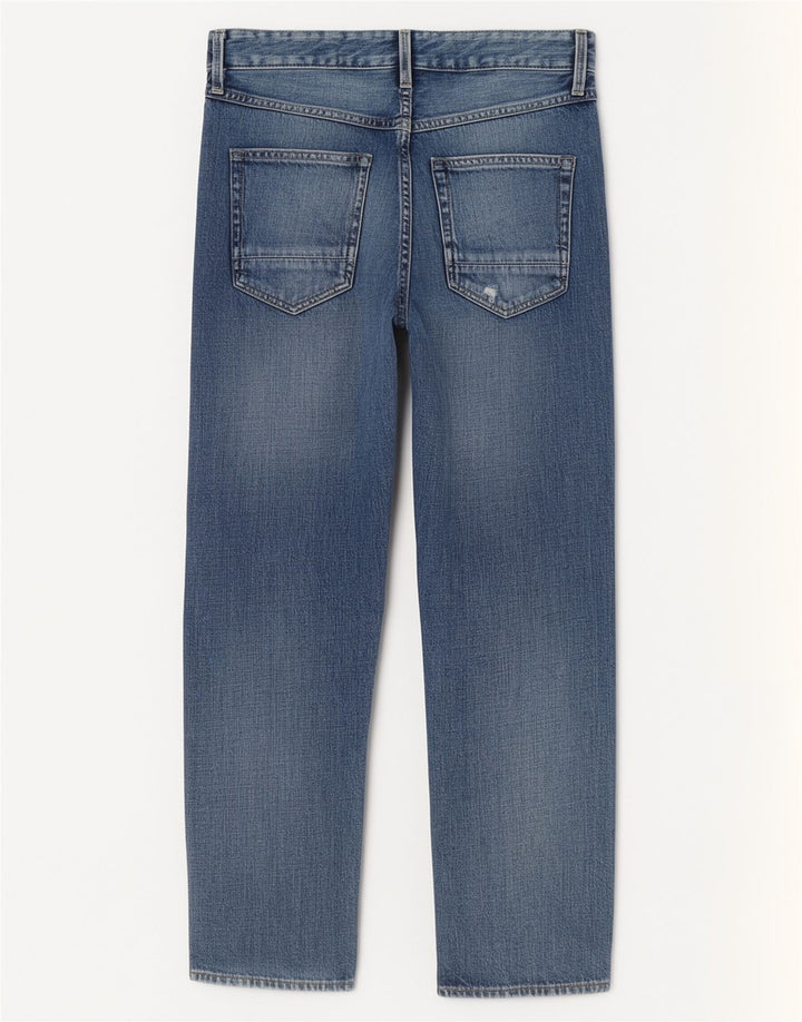 Jeans droits délavés pour femmes G-Star W24 L30 Bleu Coton