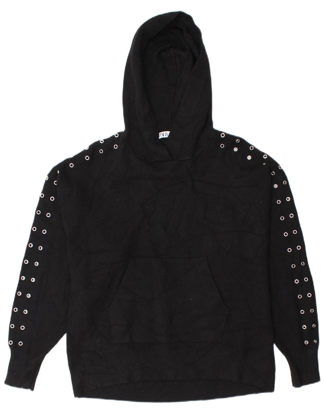 Zara Pull surdimensionné pour femme UK 10 Petite viscose noire