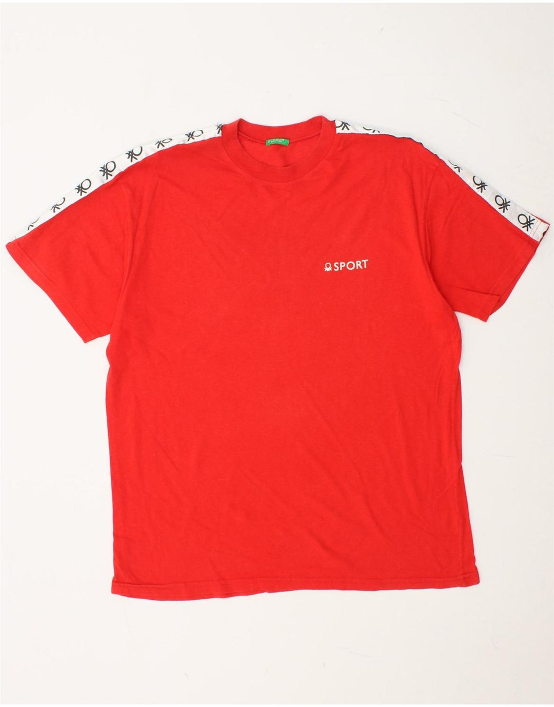 BENETTON T-Shirt Graphique Homme Rouge Moyen