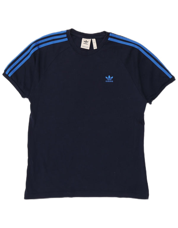Adidas T-Shirt Homme Haut Large Bleu Marine Coton