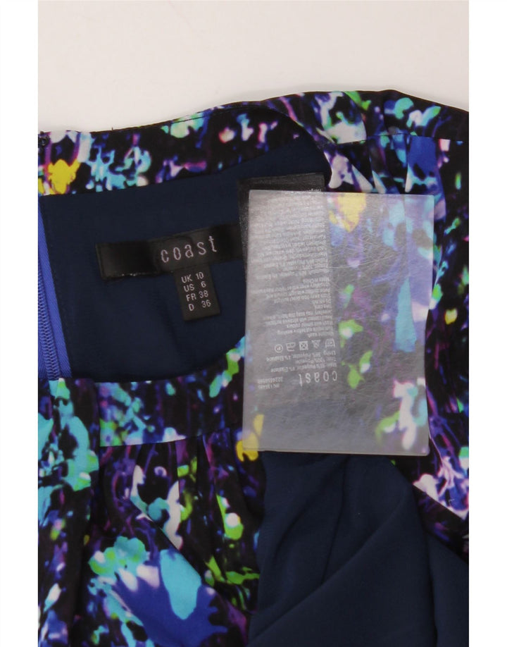 COAST Robe fourreau à motif abstrait pour femme UK 10 Small Multicolore