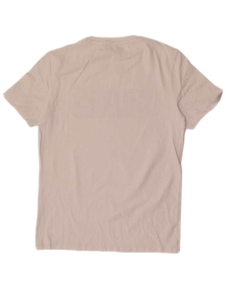 Guess T-Shirt Graphique Coupe Slim Homme Blanc Moyen