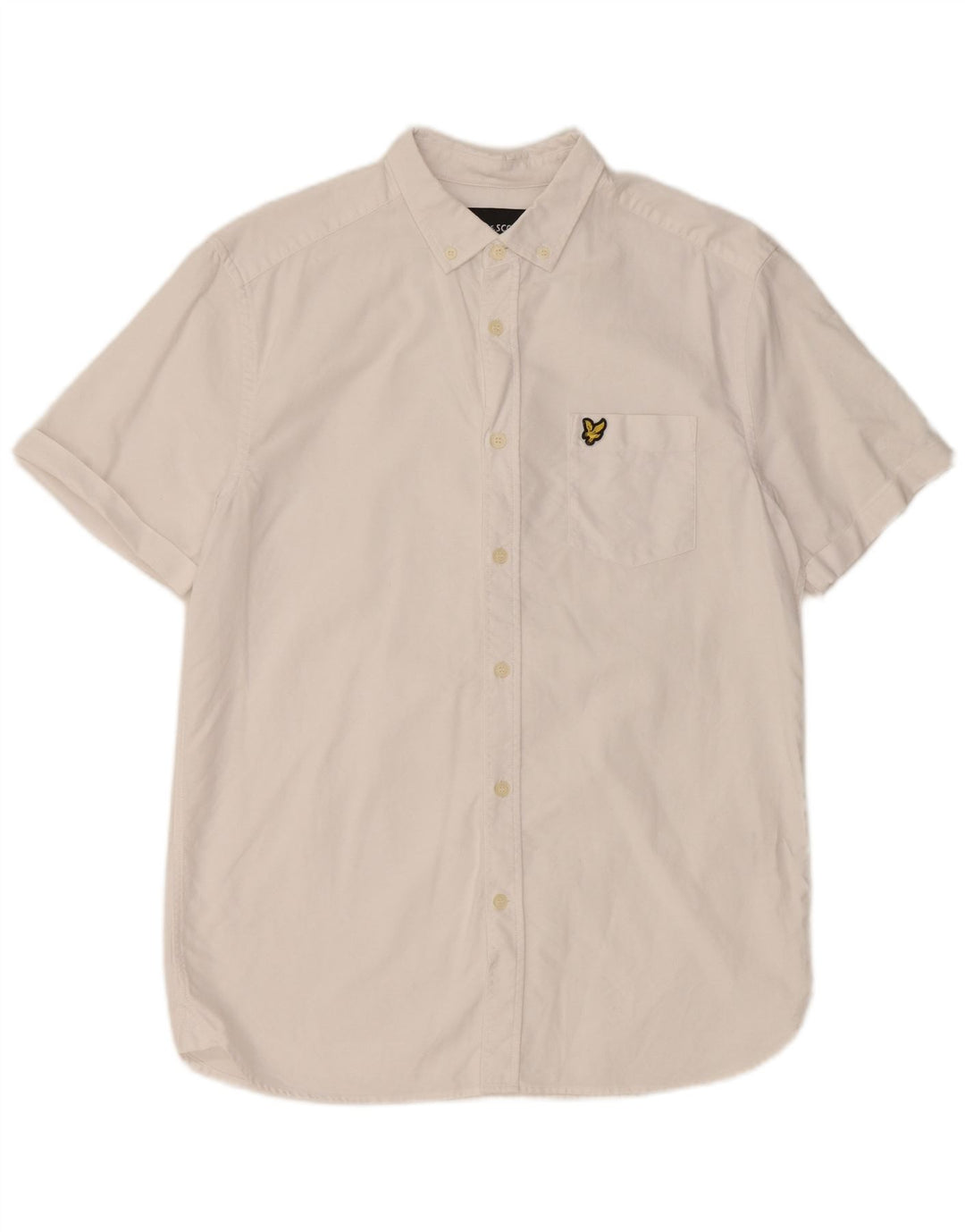 LYLE & SCOTT Chemise à Manches Courtes Homme Blanc Moyen Coton