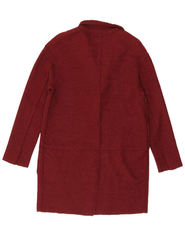 Zara Womens Longline Loose Fit Cardigan Pull UK 6 XS Rouge