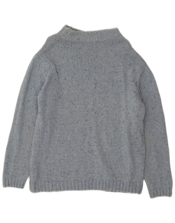 Rifle Pull col roulé pour femme UK 16 Grande laine mouchetée bleue