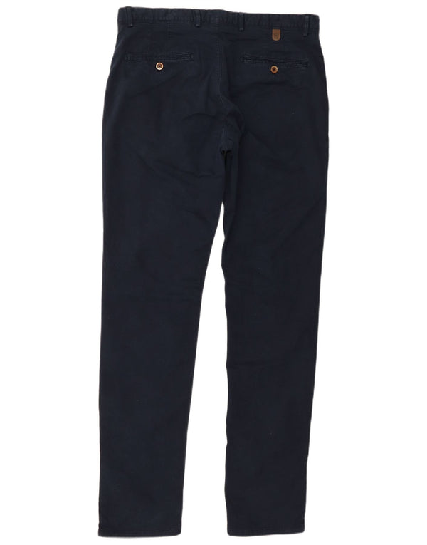 Massimo Dutti Pantalon chino coupe slim pour homme EU 44 Large W34 L33 Bleu marine