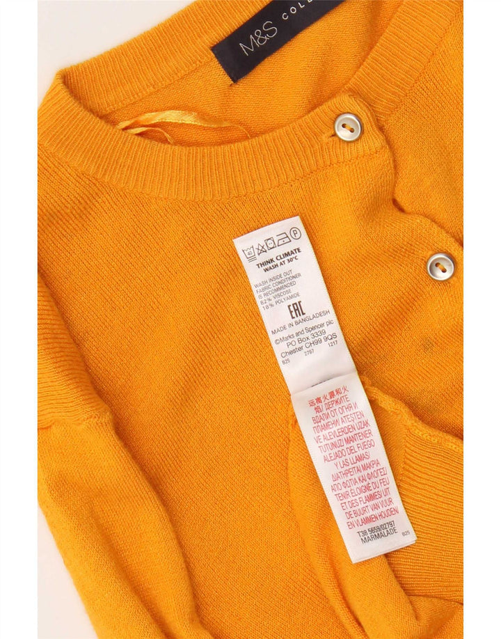 Marks & Spencer Pull cardigan coupe régulière pour femme UK 12 Jaune moyen