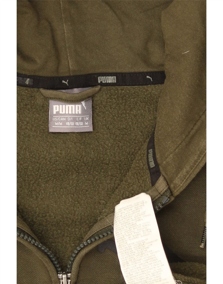 Puma Sweat à Capuche Graphic Zip Homme Kaki Moyen Coton