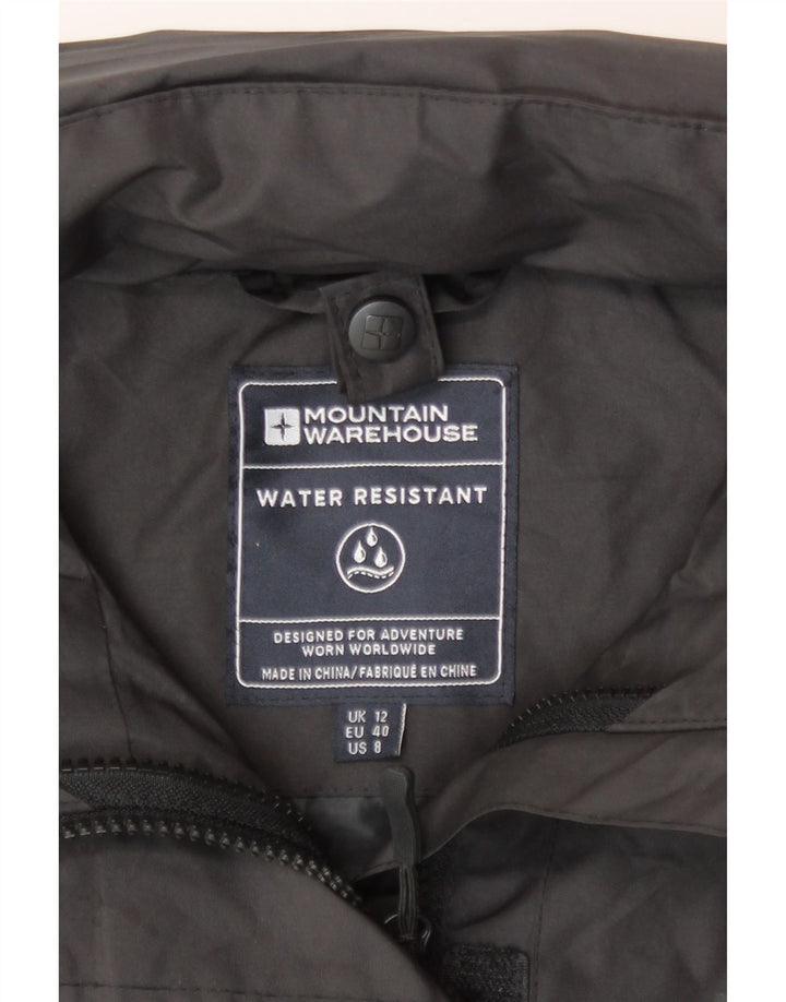 Mountain Warehouse Veste de pluie à capuche pour femme UK 12 Medium Noir Polyamide