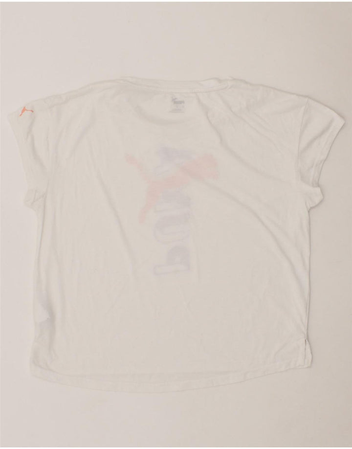 PUMA Womens Graphic T-Shirt Top UK 14 Medium White Vintage Puma and Second-Hand Puma from Messina Hembry 