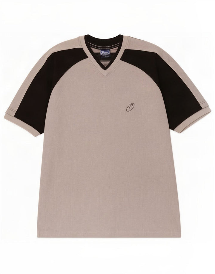Asics T-Shirt Homme Haut Large Gris Colorblock Coton