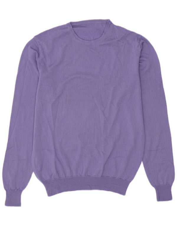 vintage Mens Crew Neck Jumper Pull Petit Violet