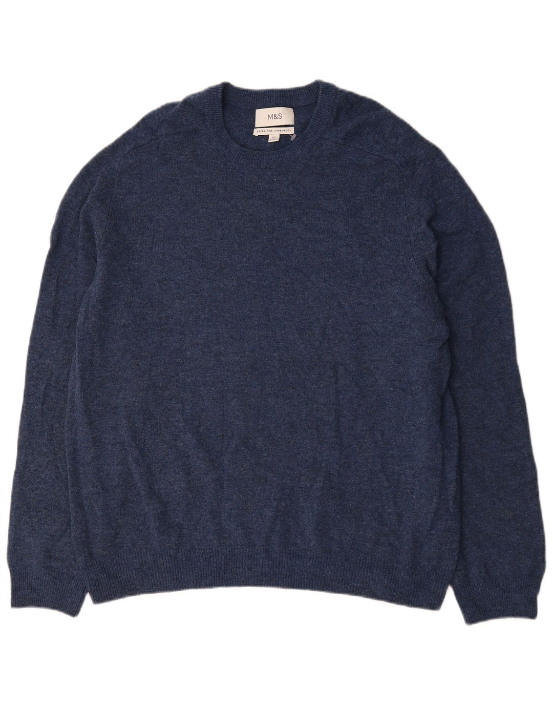 Marks & Spencer Pull col rond pour homme 2XL Bleu marine moucheté