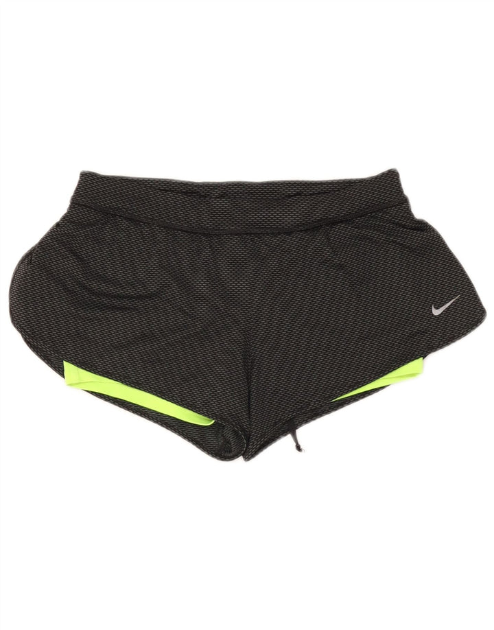 Nike Short de sport Dri Fit pour femme UK 8 Small Noir Polyester