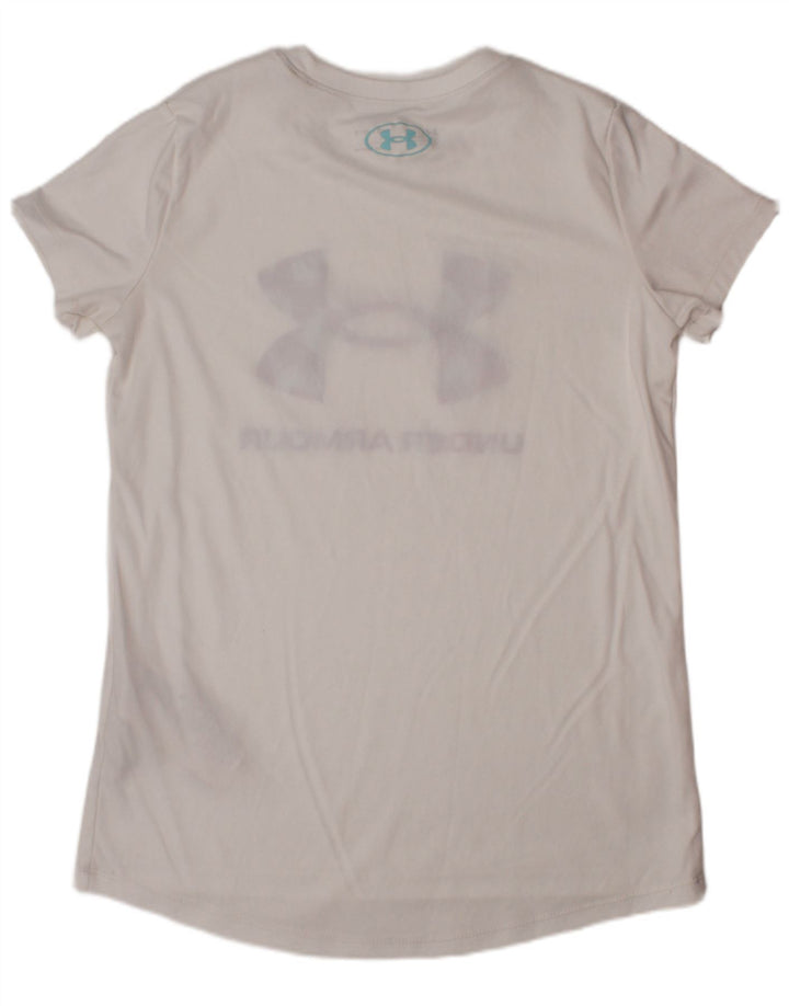 UNDER ARMOUR T-shirt graphique Heat Gear pour fille 9-10 ans Blanc moyen