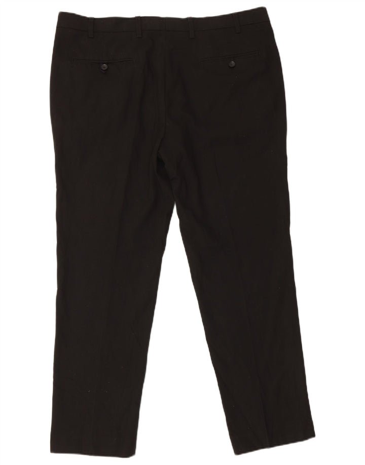 Marks & Spencer Pantalon de Costume Slim Homme W38 L29 Noir Polyester