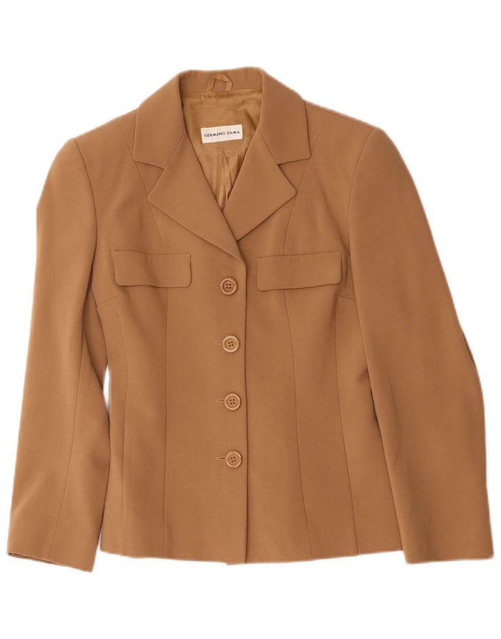 Veste blazer à 4 boutons Germano Zama pour femme UK 38 Marron moyen