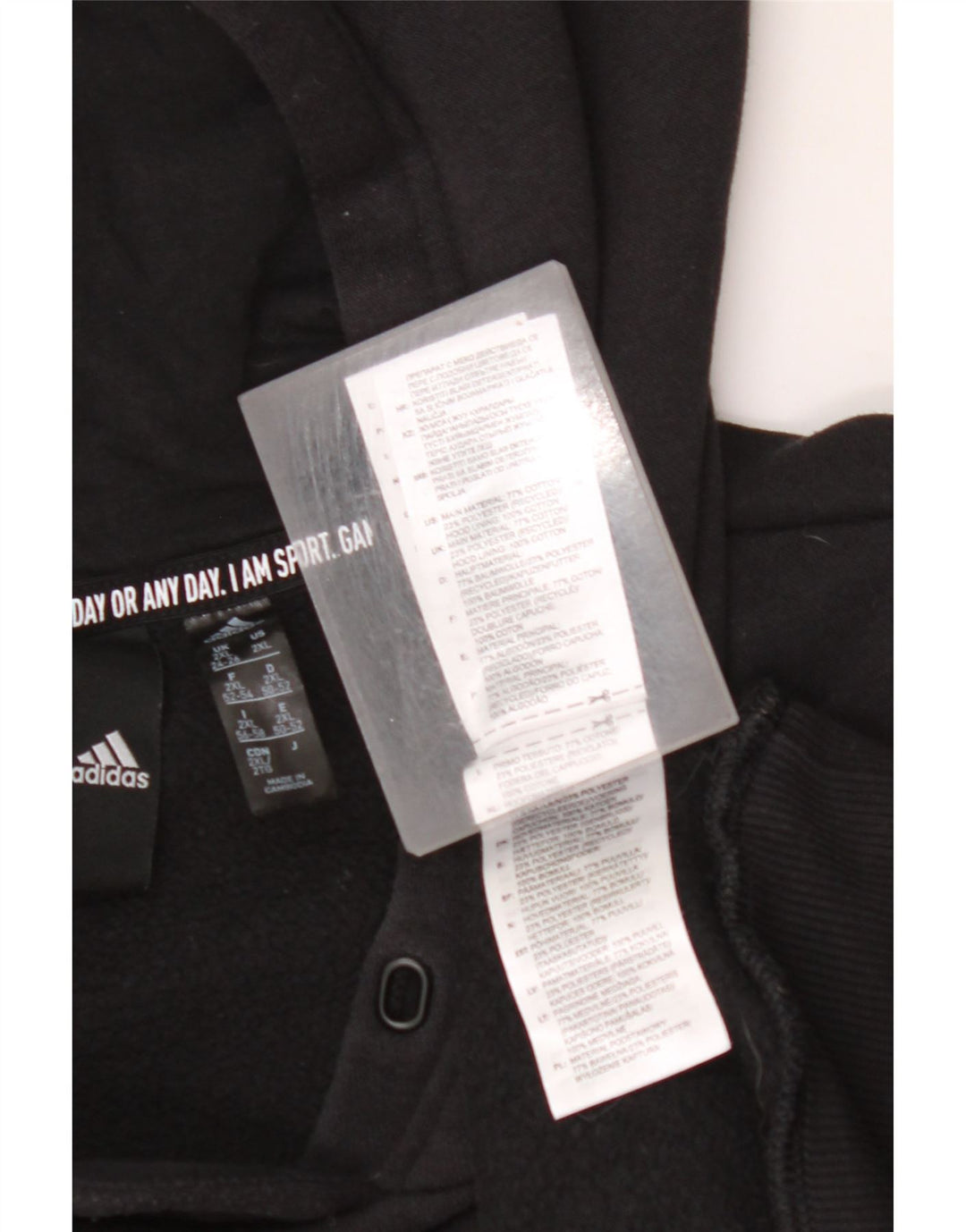 ADIDAS Pull à capuche graphique pour femme UK 24/26 2XL Coton noir