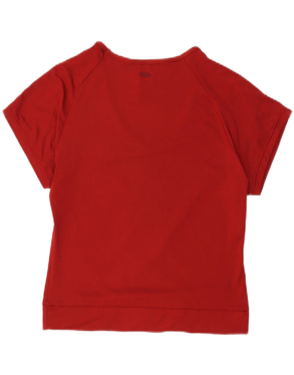 Adidas T-Shirt Femme Top UK 16 Large Rouge Polyamide