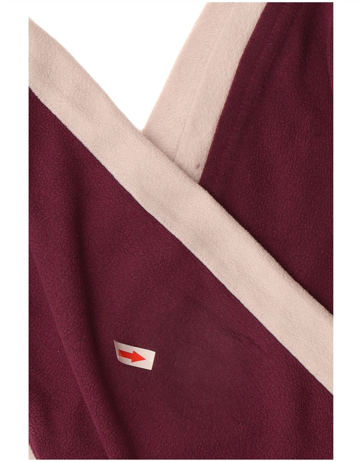 Superga Pull Polaire à Col Zippé Homme Bordeaux Moyen Colourblock