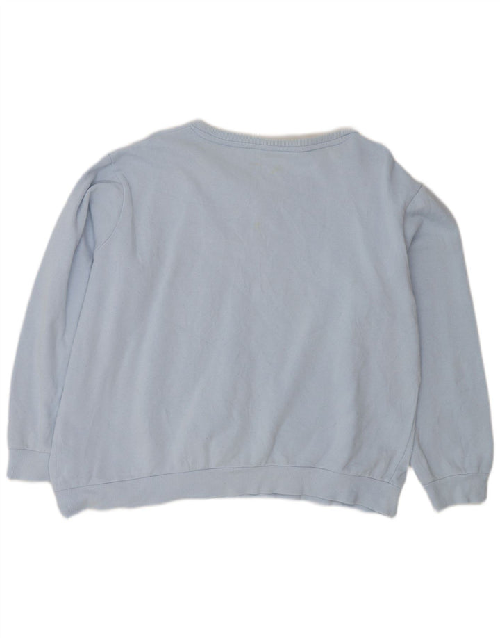 Fila Femmes Surdimensionné Crop Graphic Sweatshirt Jumper UK 16 Large Bleu
