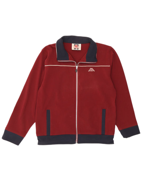 Kappa Veste de survêtement pour homme en polyester color block bordeaux moyen
