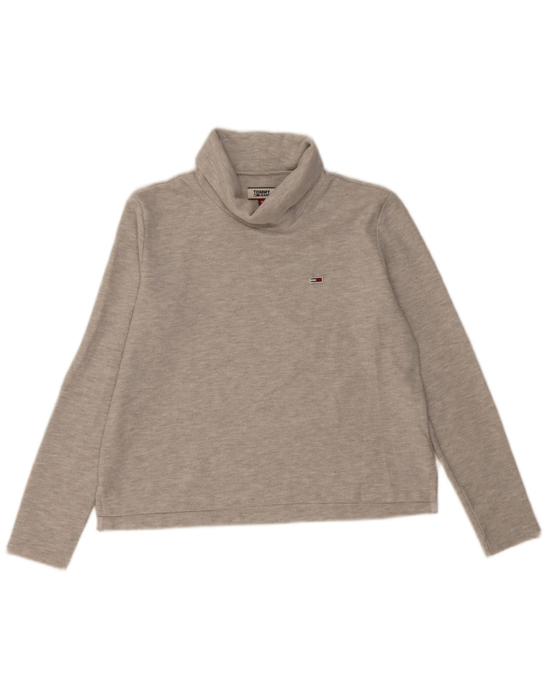 Tommy Hilfiger Pull col roulé pour femme UK 14 Gris moyen Coton