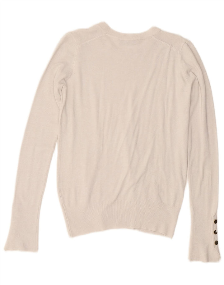 Zara Pull ras du cou pour femme UK 10 Petit Blanc